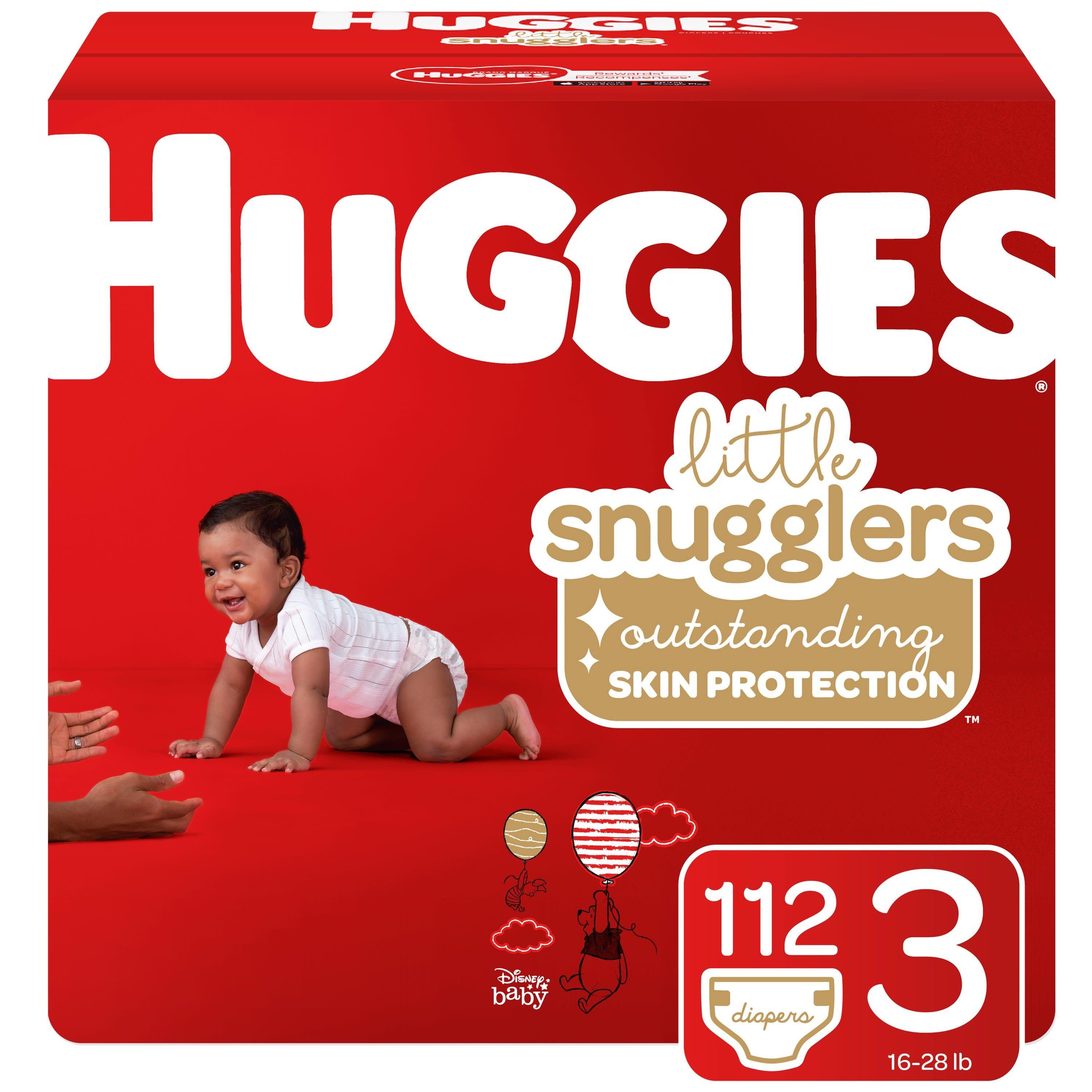 Huggies Little Snugglers Baby Diapers Size 3; Count 112 Huggies Little Snugglers Baby Diapers Size 3; Count 112