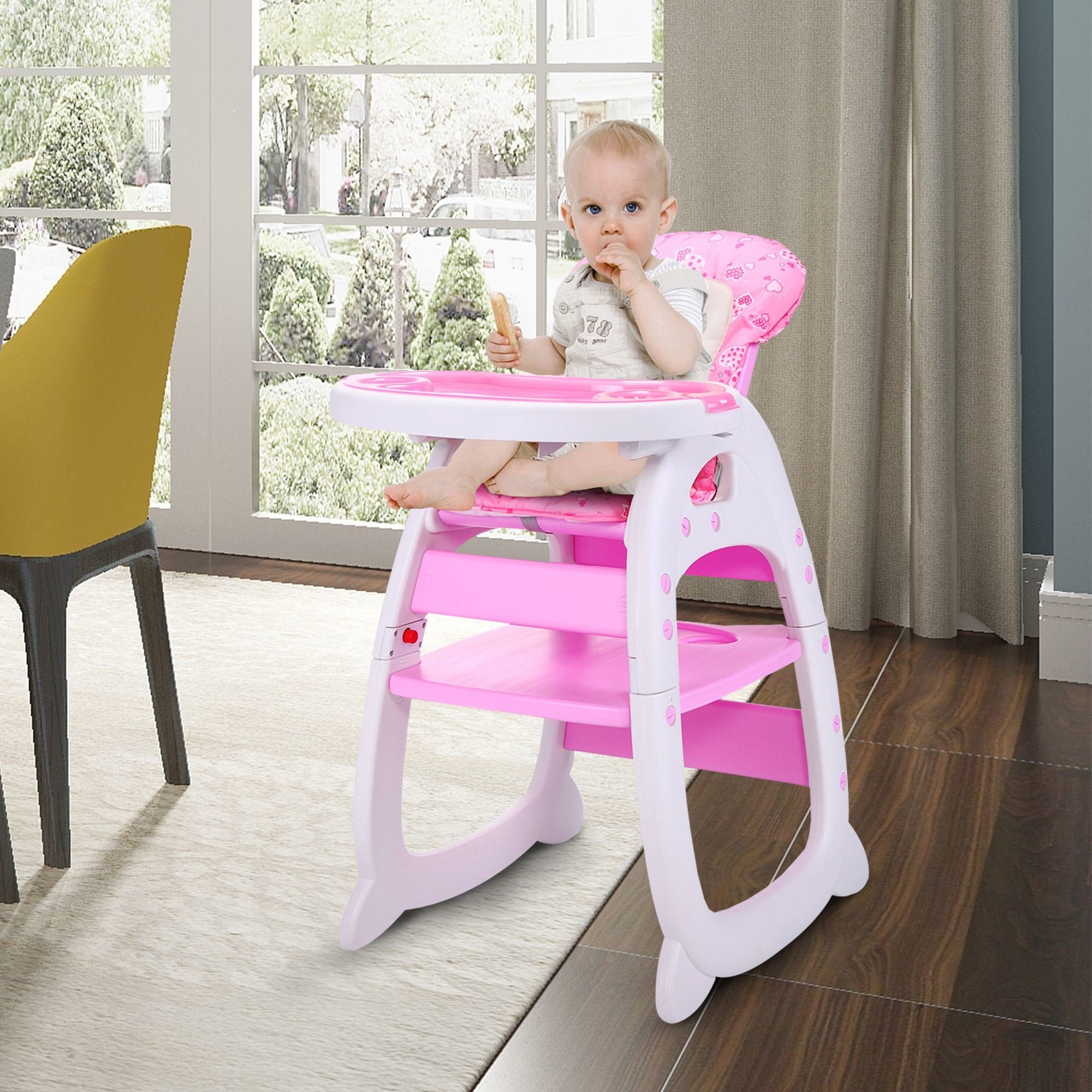 Multipurpose Adjustable Highchair,Children's dining chair for Baby Toddler Dinning Table with Feeding Tray and 5-Point Safety Buckle XH Multipurpose Adjustable Highchair,Children's dining chair for Baby Toddler Dinning Table with Feeding Tray and 5-Point Safety Buckle XH